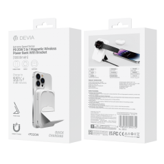 Power Bank Magnétique avec Support 10000 mAh Devia Extreme Speed Series JM-C11 - 20W - Blanc — Devia · Smarty Paris 18e